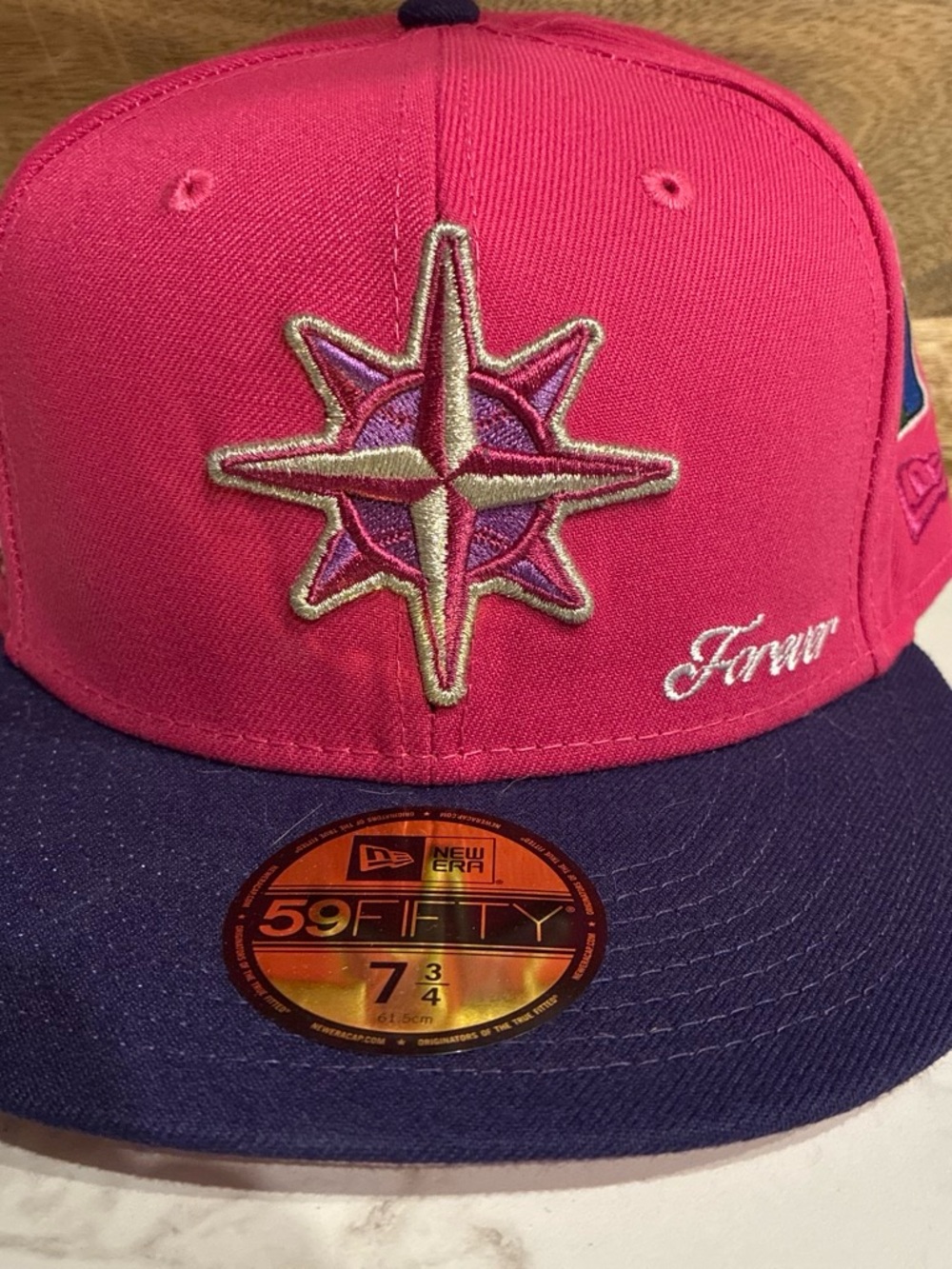 New Era Pink and Navy 59FIFTY Fitted Cap
